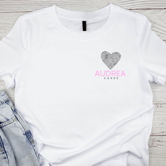 Audrea Cares T-Shirt (SMALL LOGO)